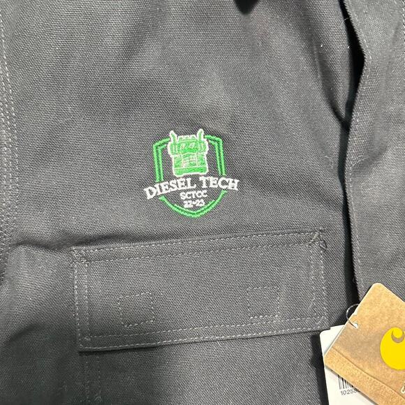 Carhartt Black Work Chore Jacket Mens Medium Tall Corduroy Collar Insulated Coat - Picture 3 of 6